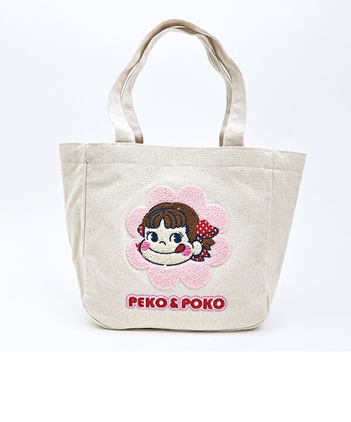 ペコちゃん アップリケ帆布トートバッグ ランチ 不二家