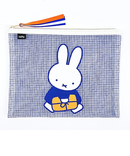 ミッフィー miffy フラットメッシュポーチ (ブルー)