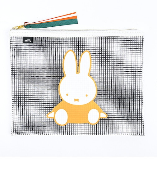 ミッフィー miffy フラットメッシュポーチ (オレンジ)