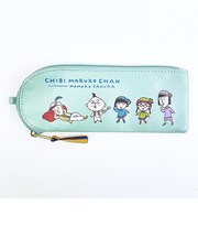 ちびまる子ちゃん 合皮ポーチ (ブルー) エキゾチックシリーズ 文具