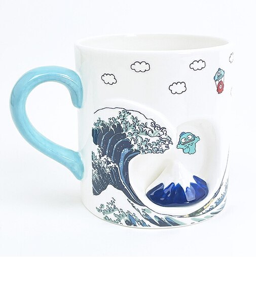 サンリオ ハンギョドン 富士山マグカップ ホワイト コップ Sanrio