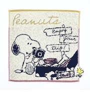 スヌーピー ミニタオル カメラ ピンク ハンカチ SNOOPY