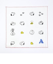 スヌーピー ミニタオル アイコン(A) イニシャル アイボリー ハンカチ SNOOPY