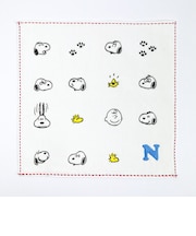 スヌーピー ミニタオル アイコン(N) イニシャル アイボリー ハンカチ SNOOPY