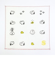 スヌーピー ミニタオル アイコン(S) イニシャル アイボリー ハンカチ SNOOPY