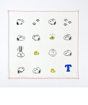 スヌーピー ミニタオル アイコン(T) イニシャル アイボリー ハンカチ SNOOPY