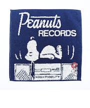 スヌーピー ミニタオル RECORDS ネイビー ハンカチ SNOOPY