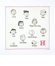 スヌーピー イニシャルミニタオル (H) アイボリー ハンカチ SNOOPY
