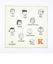 スヌーピー イニシャルミニタオル (K) アイボリー ハンカチ SNOOPY