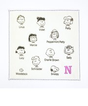スヌーピー イニシャルミニタオル (N) アイボリー ハンカチ SNOOPY