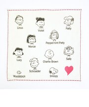 スヌーピー イニシャルミニタオル (ハート) アイボリー ハンカチ SNOOPY