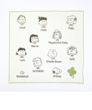 スヌーピー イニシャルミニタオル (クローバー) アイボリー ハンカチ SNOOPY