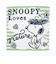 スヌーピー ミニタオル ストライプ グリーン ハンカチ SNOOPY