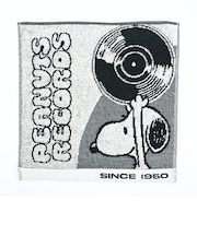 スヌーピー ミニタオル RECORDS ホワイト ハンカチ SNOOPY