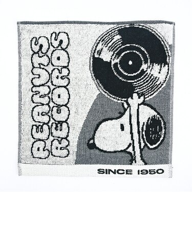 スヌーピー ミニタオル RECORDS ホワイト ハンカチ SNOOPY