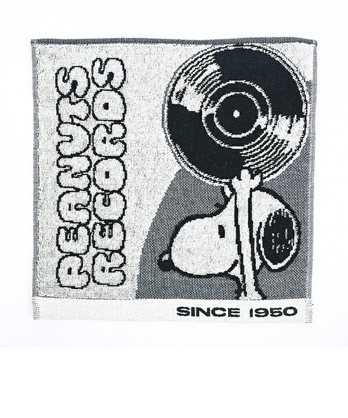 スヌーピー ミニタオル RECORDS ホワイト ハンカチ SNOOPY