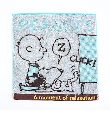 スヌーピー ミニタオル CLICK グレー ハンカチ SNOOPY