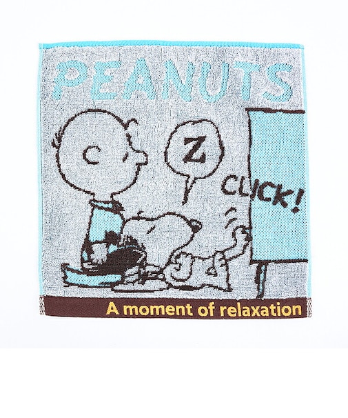 スヌーピー ミニタオル CLICK グレー ハンカチ SNOOPY