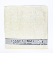 スヌーピー ミニタオル BAKERY&CAFE グレー ハンカチ SNOOPY
