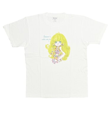 水森亜土 カラーTシャツ(M) サムワン ホワイト アパレル