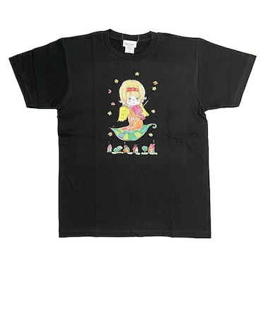 水森亜土 カラーTシャツ(M) バイオリン ブラック アパレル
