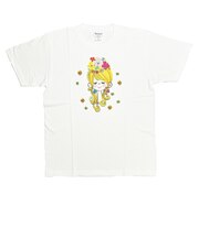水森亜土 カラーTシャツ(M) フラワー ホワイト アパレル
