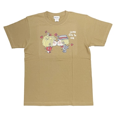 水森亜土 カラーTシャツ(M) キス ベージュ アパレル