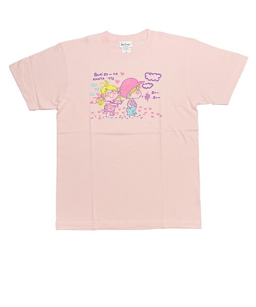 水森亜土 カラーTシャツ(M) フタリ ライトピンク アパレル