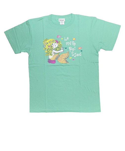 水森亜土 カラーTシャツ(M) ニンギョ ミント アパレル