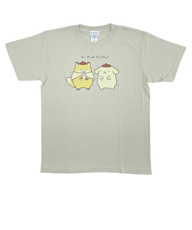 サンリオ ポムポムプリン × なんでもいきもの Tシャツ(M) ライトベージュ アパレル Sanrio