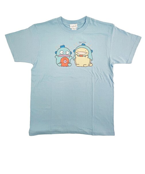 サンリオ ハンギョドン × なんでもいきもの Tシャツ(M) ライトブル^ アパレル Sanrio