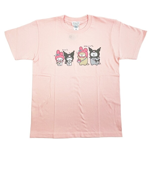 サンリオ マイメロディ&クロミ × なんでもいきもの Tシャツ(M) ライトピンク アパレル Sanrio