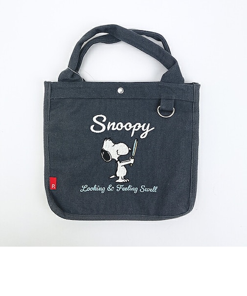 スヌーピー スクエアトートバッグ (ブラック) ルートート ROOTOTE SNOOPY