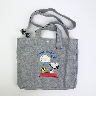 スヌーピー 2wayスクエアトートバッグ (グレー) ルートート ROOTOTE SNOOPY