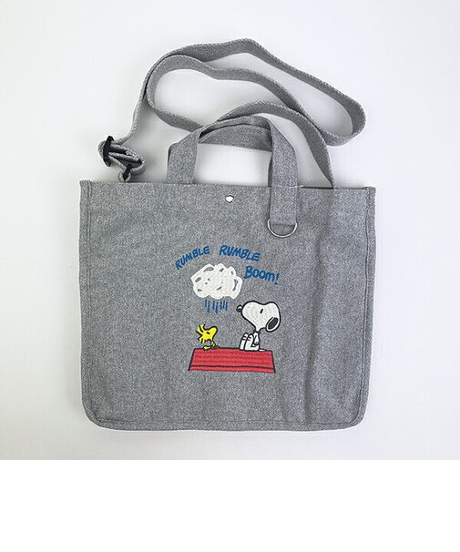 スヌーピー 2wayスクエアトートバッグ (グレー) ルートート ROOTOTE SNOOPY