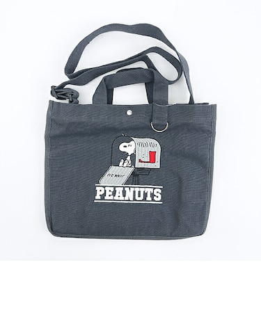 スヌーピー 2wayスクエアトートバッグ (ブラック)  ルートート ROOTOTE SNOOPY