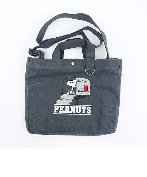 スヌーピー 2wayスクエアトートバッグ (ブラック)  ルートート ROOTOTE SNOOPY