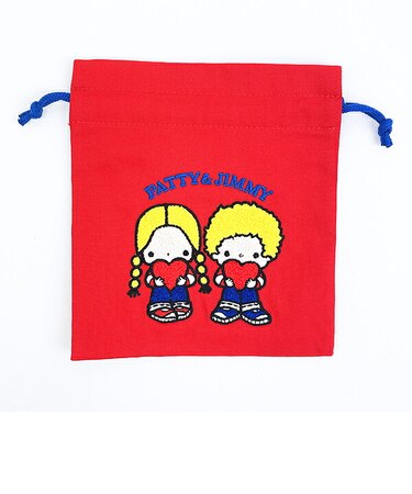 サンリオ パティ&ジミー サガラ刺繍巾着 レトロ サンリオキャラクターズ5 Sanrio