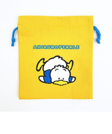 サンリオ あひるのペックル サガラ刺繍巾着 レトロ サンリオキャラクターズ5 Sanrio