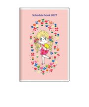 水森亜土 2027年 手帳 月間B7 (コーラルピンク) スケジュール帳 文具 《10月はじまり》 日本製