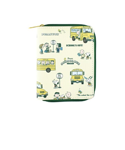 スヌーピー コンパクトマルチポーチ(Schoolfriend) Preppystyle schoolbus SNOOPY