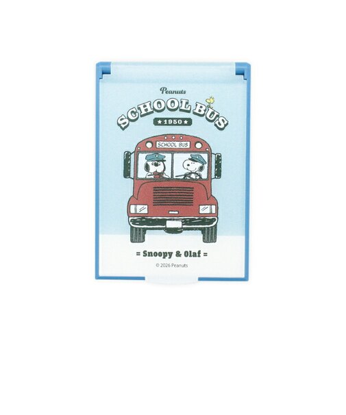 スヌーピー 折りたたみコンパクトミラー(Snoopy＆Olaf) Preppystyle schoolbus SNOOPY