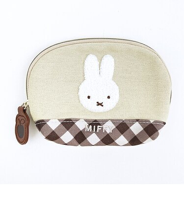 ミッフィー miffy ティッシュポーチ ベージュ ダイアゴナル