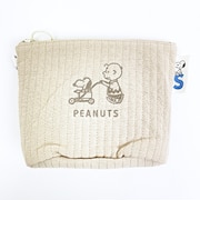 スヌーピー スタンドポーチ カート ベージュ SNOOPY
