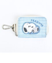 スヌーピー スマートキーケース ブルー サガラワッペンチェック SNOOPY