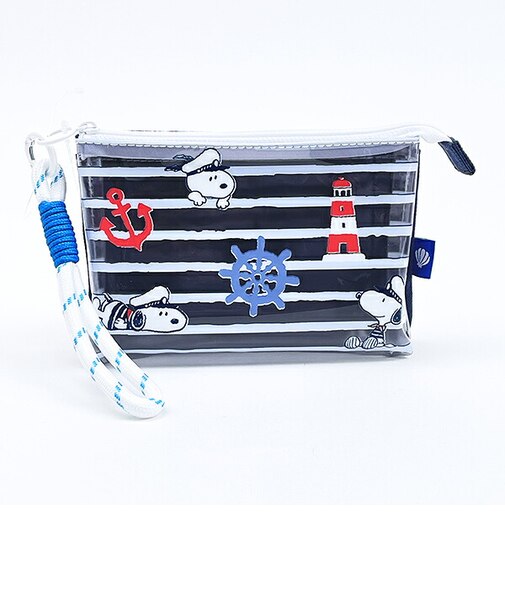 スヌーピー 3ポケットポーチ ボーダー ノーティカルスタイルシリーズ SNOOPY