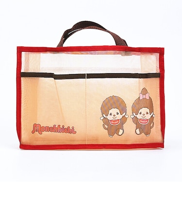 モンチッチ モンチッチくん×モンチッチちゃん メッシュバッグインバッグ (レッド)