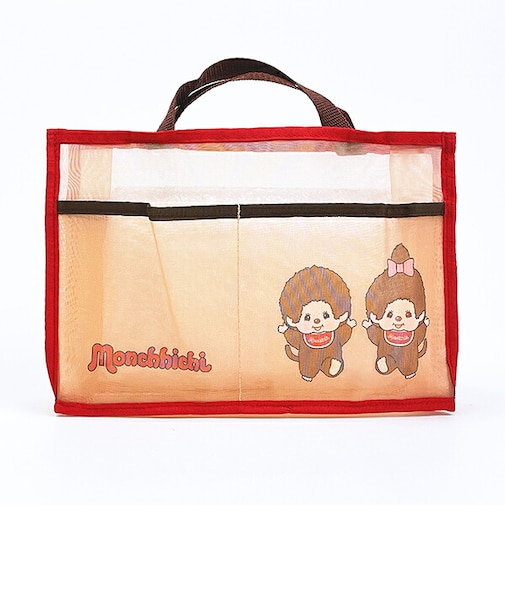 モンチッチ モンチッチくん×モンチッチちゃん メッシュバッグインバッグ (レッド)