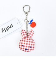 ミッフィー miffy フェイスキーホルダー (レッド) ギンガムポップシリーズ