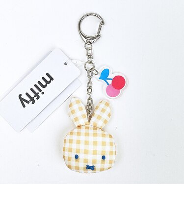 ミッフィー miffy フェイスキーホルダー (イエロー) ギンガムポップシリーズ